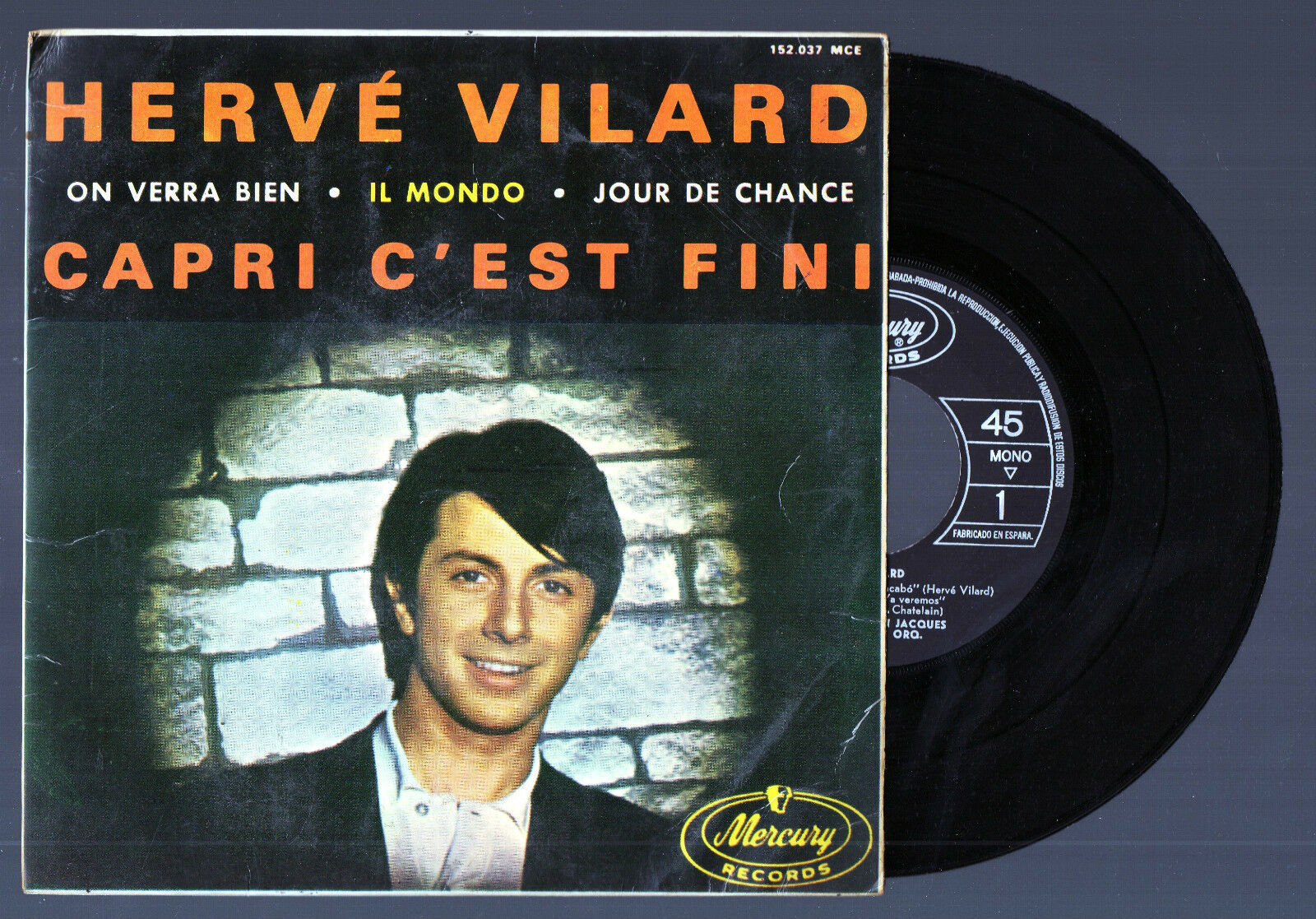 Herve Vilard Capri C Est Fini 1965 Spain Ep Chanson Vinyl Records