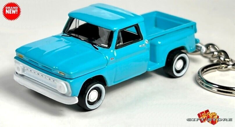 VERY RARE KEYCHAIN BLUE 64~65~66 CHEVY STEPSIDE C10 CUSTOM Ltd NICE GIFT - $98.98
