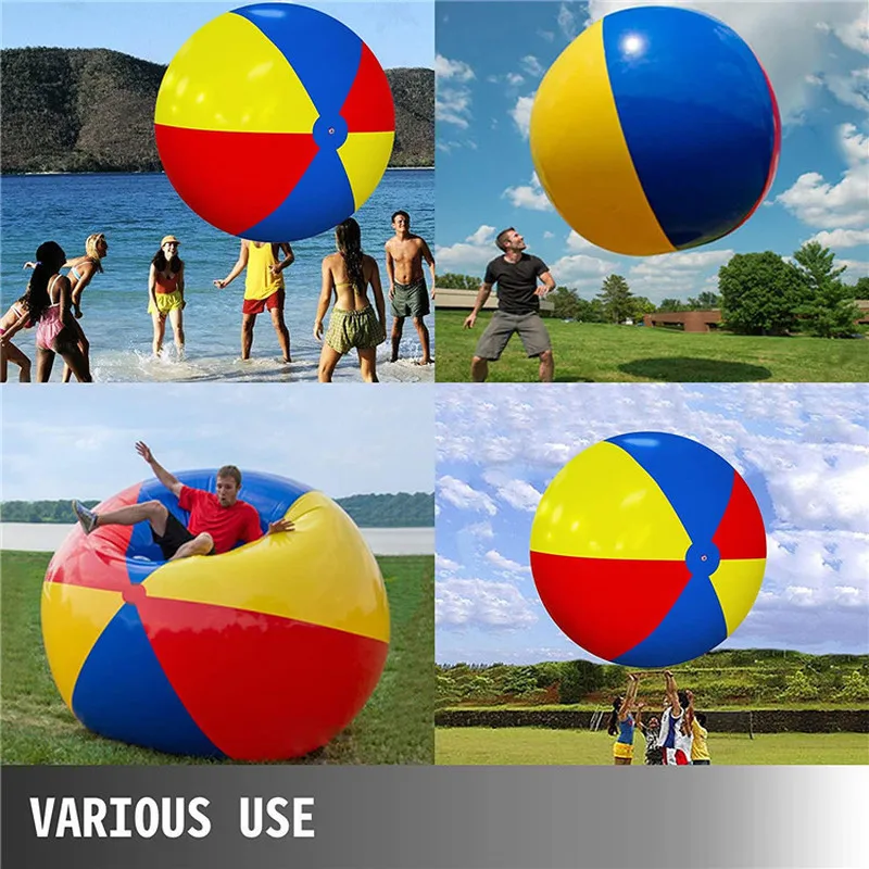 Large 80-200cm Outdoor Sports Inflatable Beach Ball Ocean Swimming Pool Wat - £26.90 GBP+
