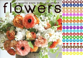 Flowers - 16 Month 2020 Wall Calendar  - with 100 Reminder Stickers - $9.89