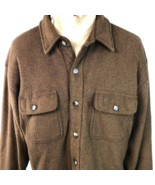 Dex Brothers Vtg Fleece Shacket size XL Mens Satin Quilted Shirt Brown H... - £37.83 GBP
