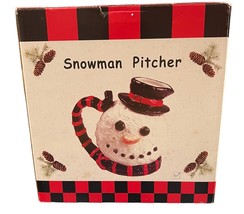 Snowman Pitcher Scarf Around Makes Handle New in Box 7&quot; Tall Tophat - £11.99 GBP