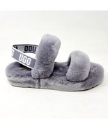 UGG Oh Yeah Gray Purple Womens Sheepskin Slingback Casual Slipper Sandals - £43.79 GBP
