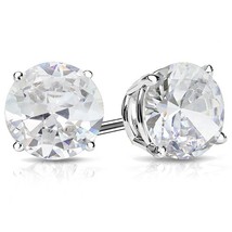 10MM Round Cut White Topaz 8.5CTW Stud Earrings in Sterling Silver - £44.20 GBP
