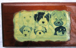Dogs &amp; Puppies Variety of Breeds Art Print Handcrafted Decoupage on Wood... - £18.90 GBP