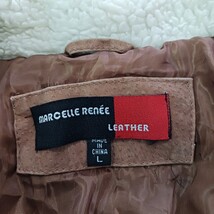 Marcelle Renee Jacket Women's L Brown Genuine Leather Full Button Jacket Pockets image 4