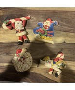 Lot Of 4 Vintage Clay Style Christmas Ornaments - $16.83