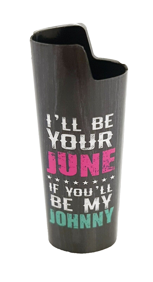 Smokezilla June & Johnny Epoxy Wrapped Metal Bic Cigarette Lighter Case