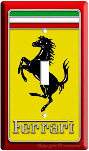 NEW FERRARI EMBLEM CAR LOGO LIGHT SWITCH PLATE COVER NR