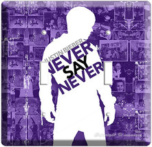 Justin Bieber Never Say Purple Double Light Switch Covr - £8.69 GBP