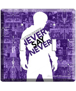 JUSTIN BIEBER NEVER SAY PURPLE DOUBLE LIGHT SWITCH COVR - £8.32 GBP