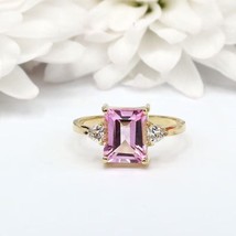 Pink topaz Ring - December Birthstone - Gold Ring - Gemstone Ring - Engagement R - £79.13 GBP