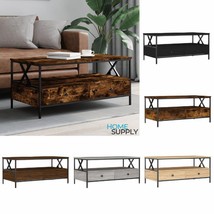 Industrial Wooden Living Room Coffee Table With 2 Storage Drawers &amp; Meta... - $107.42+