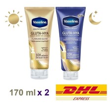 Set Vaseline Healthy Bright Gluta-Hya Day UV Lotion &amp; Overnight Radiance... - £26.85 GBP