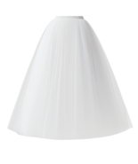ANJEOLI Fine Silk Pleat Tulle Soft Ivory Voile Tutu Knee Length Skirt - €146,70 EUR