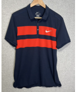 Nike Polo Mens Dri Fit Size Large Blue Orange Polo - $15.98