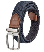 Tommy Bahama Mens Belt Navy Blue Brown Reversible Braided Stretch Adjust... - $39.99