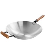 Oster Sangerfield Stain Resistant Steel Flat Bottom Wok Stainless 14 in - $50.18 CAD