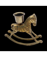 Vintage Rocking Horse Candle Stick Holder Solid Brass Figure Figurine Decor - £25.13 GBP