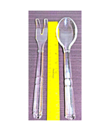Clear Depression Glass Salad Fork &amp; Spoon Set 1930-40&#39;s Imperial Glass U... - $387.45 MXN
