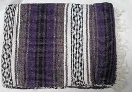 Mexican Falsa Throw Blanket for Yoga Picnics Beach and More Dark Purple - £12.86 GBP