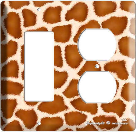 GIRAFFE PRINT KIDS ROOM DECOR LIGHT SWITCH OUTLET PLATE