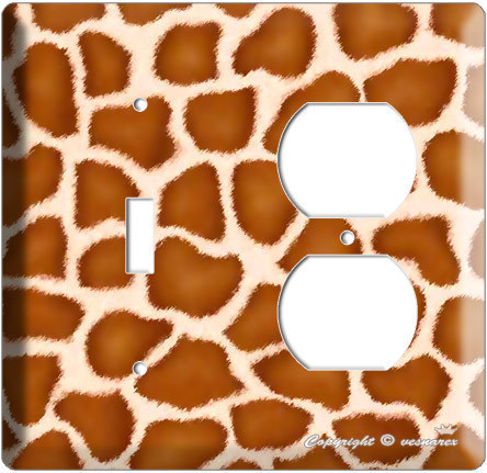 GIRAFFE SKIN KIDS ROOM SINGLE LIGHT SWITCH OUTLET PLATE