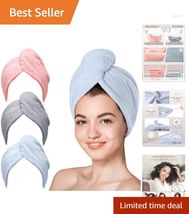 Ultimate Hair Care: 3-Pack Quick Dry Microfiber Towels for Effortless Gr... - $29.65