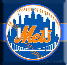 NEW YORK METS NY BASEBALL MLB DOUBLE LIGHT SWITCH PLATE - £11.71 GBP