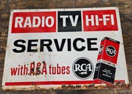 Antique RCA Radio Tv Wi-Fi Service Repair Sign Advertisement Electron tube - $456.87