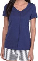 Nautica Womens V Neck T-Shirt color Royal Blue Size M - £23.85 GBP