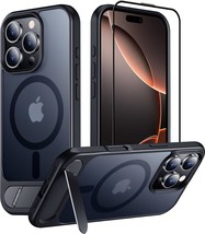 Magnetic Compatible with iPhone 16 Pro Max Case, [Kickstand] (6.9&quot;,Black) - £11.23 GBP