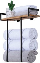 Black Wall Mounted Towel Racks For Small Bathrooms, Xstydes Metal Towel Holder - £31.58 GBP
