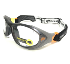 Rec Specs Athletic Goggles Frames Helmet Spex XL Gray Orange Strap Back 58-18 - £58.32 GBP