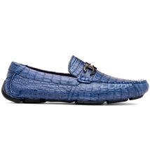 Parma Genuine Caiman Belly Slip On Loafers Blue Jeans image 2