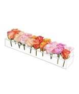 Acrylic Flower Vase Rectangular, 17 Inch Long Rectangular Vase with 18 H... - $9.89