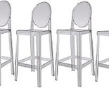 - Set Of Four (4) - Smoke - 30&quot; Seat Height Bar Stool Modern Ghost Side ... - $887.99
