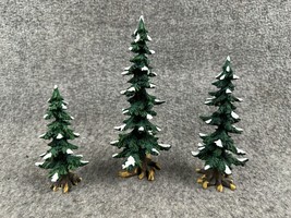 Dept 56 Village Accessories 3 Winter Pine Trees with Pine Cones #52772 - $16.69