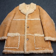 VTG Morlands Real Sheepskin Leather Jacket Adult 42 Brown Wool England R... - $116.49