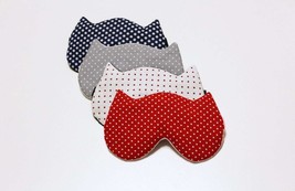 Polka dots cat sleep mask - PJ party eye mask - Cute kitty Travel eye mask  - £14.26 GBP