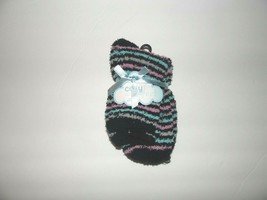 Cozy Feet Women Plush Slipper Socks Black Pink Blue Size 9-11 NWT - £4.69 GBP