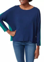 New Anne Klein Blue Green Oversize Colorblock Pullover Top Size M - £43.39 GBP