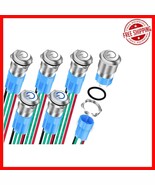 12mm Waterproof Latching Push Button Switch 12V with Blue LED for Vehicles - $34.01 CAD