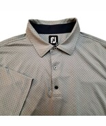 Footjoy Golf Polo Shadow Wood Mens Sz XL Grey With Navy Dots &amp; Inside Co... - $29.23 CAD