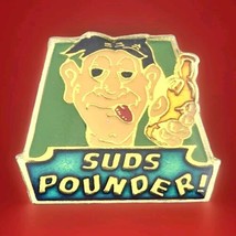 Suds Pounder Drinking Funny Humor Vintage Pin 80s AGB 1988 Beer - £6.91 GBP