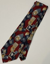 Kuppenheimer Necktie Neck Tie 100% Silk Premier Edition Red Circles Squa... - $7.95