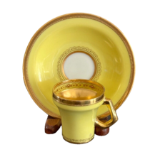 Ambrosius Lamm Dresden Saxony Yellow And Gold Porcelain Demitasse Cup an... - £1,016.04 GBP