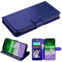 Leather Wallet Phone Holder Protective Case for iPhone 12/12 Pro 6.1&quot; DARK BLUE - £5.40 GBP