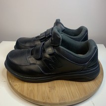 New Balance 813 Walking Shoes Mens Size 10 2E Black Leather Hook Loop MW813HBK - £31.64 GBP