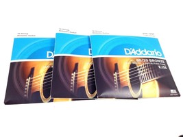 D&#39;Addario Guitar Strings 3 Pack EJ36 12-String Bronze Acoustic 10-47 - £58.34 GBP